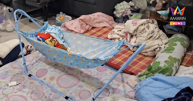 แม่ลูกอ่อนวัย 10 วัน เสียชีวิตคาบ้าน ทิ้งทารกน้อยนอนหลับคาเปล