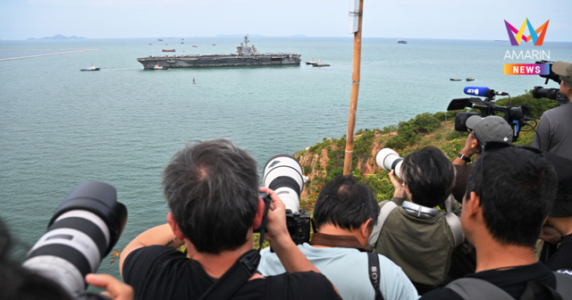 เทียบท่าไทยแล้ว! เรือสหรัฐฯ นำทัพทหาร 5พันนาย ปักหลักพักผ่อนพัทยา