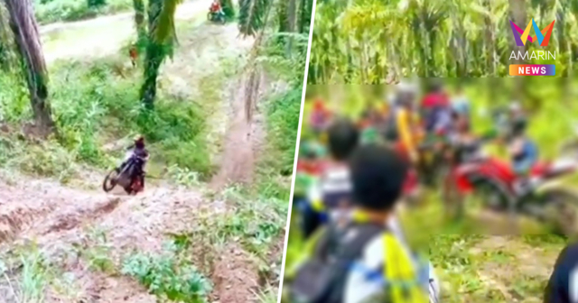 เจ้าของสุดทนหอบคลิปแจ้งความ แก๊งมอเตอร์ไซค์วิบากแอบบุกสวนปาล์ม