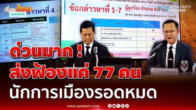 ด่วน! กกต.มีมติสั่งฟ้องคดีฮั้วสว. 77คน สว.ปัจจุบันโดน26 นักการเมืองรอด