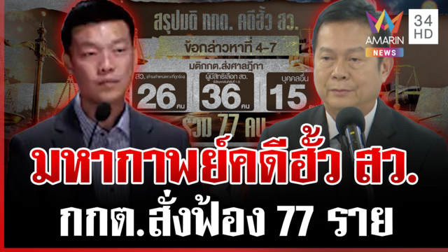 สรุปมติกกต.คดีฮั้ว สว. สั่งฟัน 77 ราย "เท้ง" ซัดไร้นักการเมืองเอี่ยว?