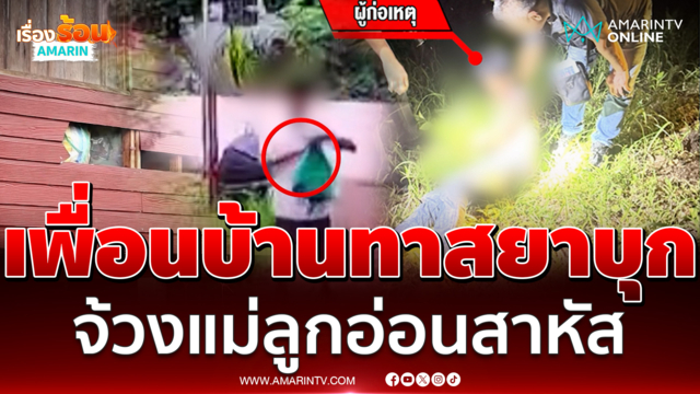 เพื่อนบ้านทาสยาควงมีดบุกจ้วงท้องแม่ลูกอ่อนสาหัส 