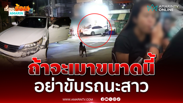 สาวเมาซิ่งกวาดชนร้านชำ-ร้านกัญชาหนี