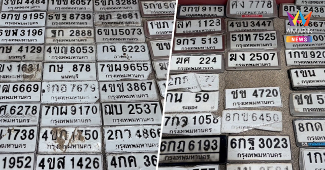 น้ำท่วมปากเกร็ดซัดป้ายทะเบียนร่วงเกลื่อน ตำรวจเก็บได้แล้วกว่า 300 แผ่น