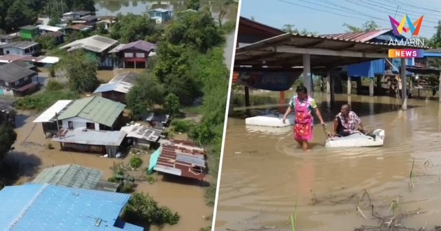 อ.บางไทร จมน้ำแล้ว 7,220 ครัวเรือน ชาวบ้านใช้ 