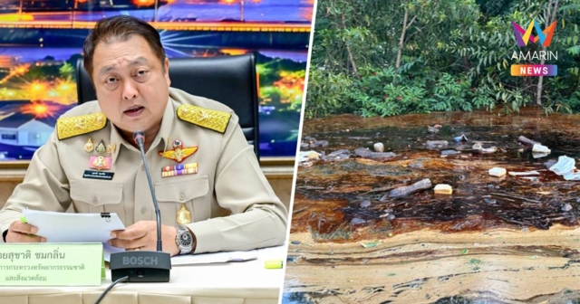 ‘สุชาติ’ สั่ง เอาผิดคราบน้ำมันสีรุ้ง โผล่ศรีมหาโพธิ ล่าตัวคนมักง่าย