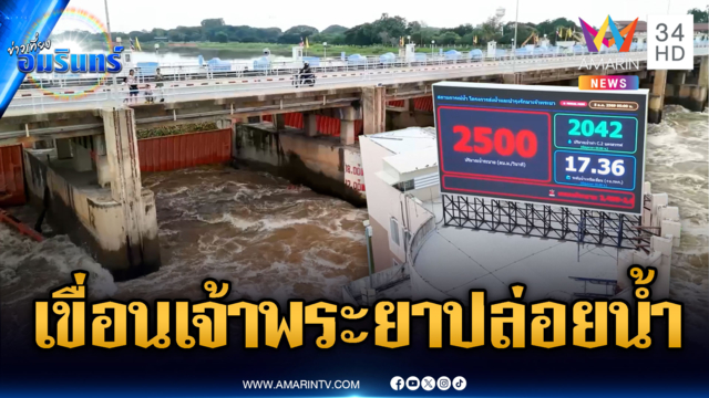 เขื่อนเจ้าพระยาระบายน้ำรัวๆ 2,500 ลบ.ม.-ยายลุยน้ำซื้อน้ำปลา