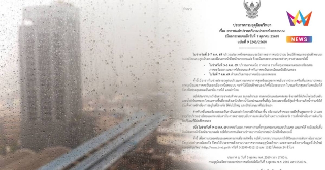 เช็กพื้นที่เสี่ยง! อุตุฯ เตือน 5-6 ต.ค. เหนือ-กลาง-กทม. รับมือฝนตกหนัก