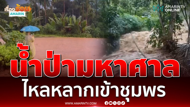 นาทีน้ำป่าพิโรธ! ไหลหลากจากเขา ซัดเข้า อ.พะโต๊ะ จ.ชุมพร