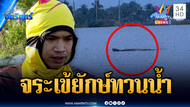 ปราจีนบุรีผวาจระเข้ยักษ์ ชาวบ้านเจอว่ายทวนน้ำ