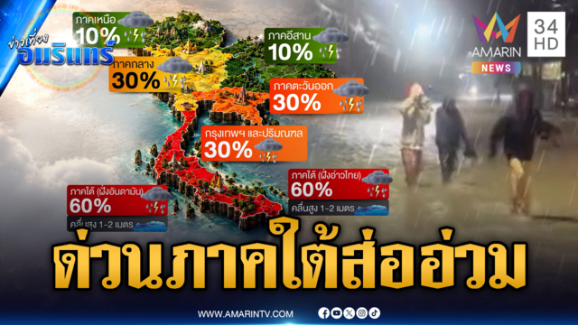 วันนี้ภาคใต้เตรียมตัวรับมือด่วน! ฝนจ่อถล่มหนักมากหลายพื้นที่