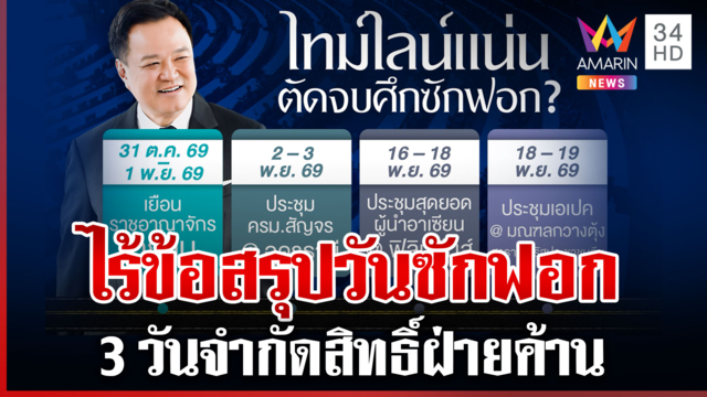 วงแตก! วิป 3 ฝ่ายล่มเคาะวันอภิปรายฯ "อนุทิน" กางไทม์ไลน์แน่นตัดจบ?