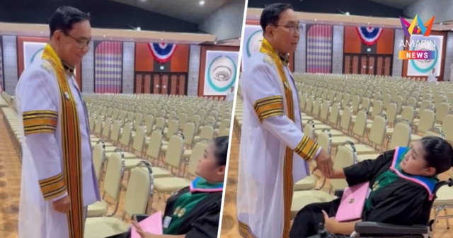 ภาพประทับใจ!ผู้แทนพระองค์ เอ่ยปากขอโทษ-ส่งกำลังใจ บัณฑิตพิการราชภัฏเลย