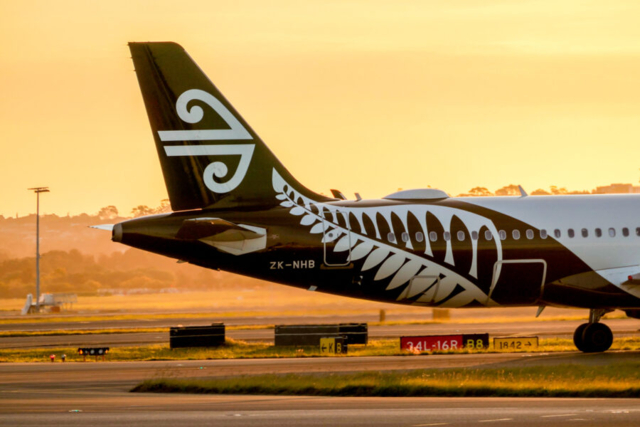 เครื่องบินของสายการบิน Air New Zealand