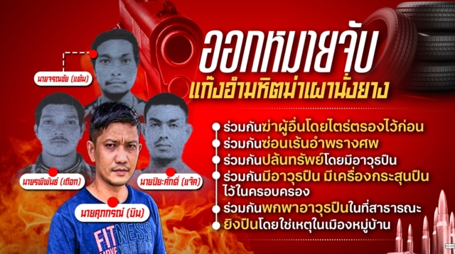 ออกหมายจับแก๊งยิง-เผานั่งยางผู้จัดการสวนปาล์ม 170 ไร่