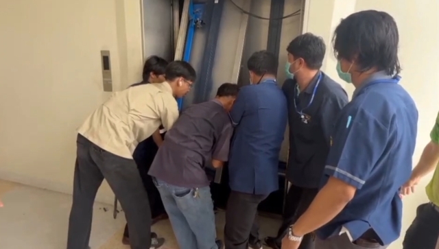 ระทึก! ลิฟต์รพ. พุ่งกระแทกขึ้นชั้น 9 คนไข้ 6 คนติดข้างใน