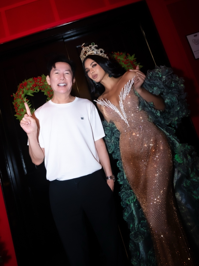 ซีเจ โอเปียซ่า และ ณวัฒน์ อิสรไกรศีล ภาพจากเฟซบุ๊ก Miss Grand Philippines
