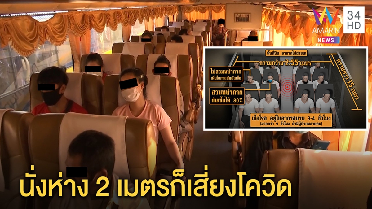 ไขคำตอบ!ในรถตู้-รถทัวร์เสี่ยงโควิด นั่งสับหว่างไม่ได้ผล อากาศปิดเชื้ออยู่ 9ชม.