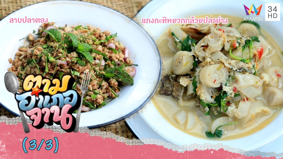 จานเด็ดบ้านหว้าน 'แกงกะทิหยวกกล้วยปลาย่าง-ลาบปลาตอง'
