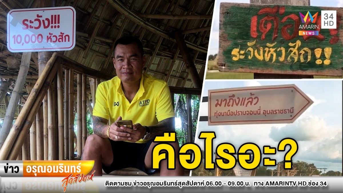 สุดงง! ป้ายแปลก “ระวัง 10,000 หัวสัก” ชาวเน็ตถกอยากรู้ความหมาย