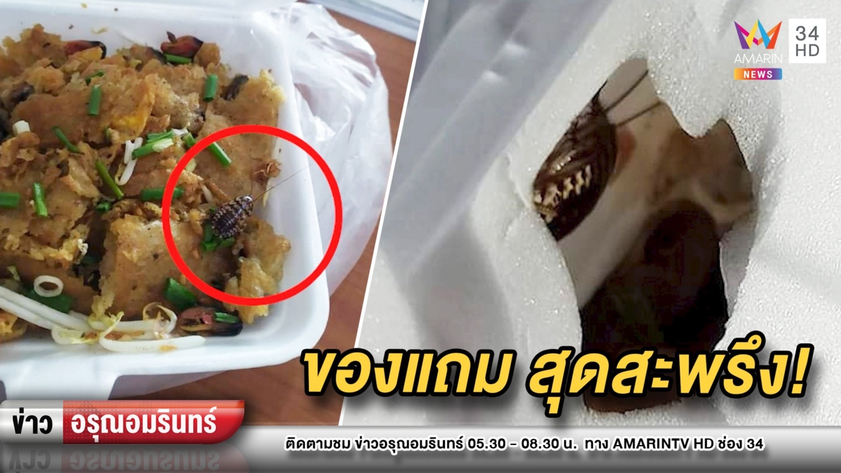 น้องมาจากไหน! หนุ่มสั่งหอยทอดผ่านแอปฯ เจอ“แมลงสาบ”ทักทาย