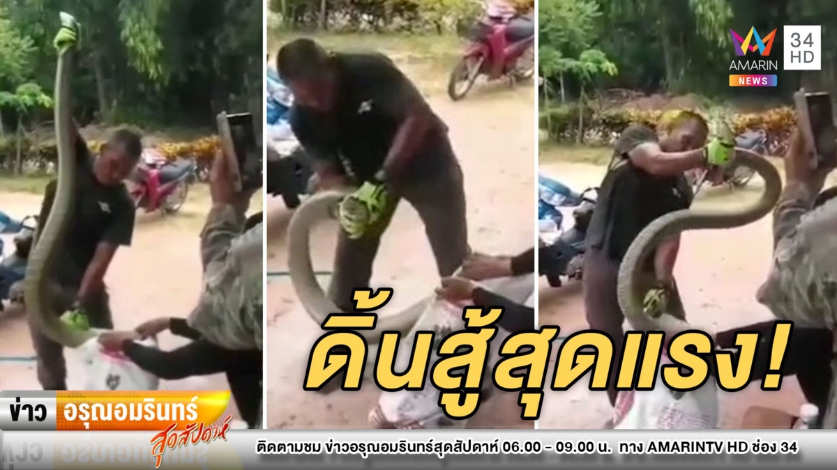 จงอางบุกเข้าบ้านหนุ่มใหญ่ กู้ภัยช่วยจับดิ้นสู้สุดแรงกว่าจะสยบ