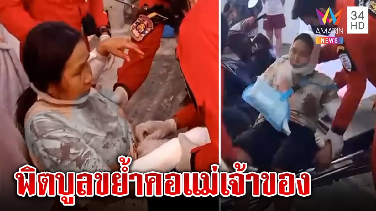 สาวท้องช็อก แม่ถูกพิตบูลขย้ำคอเลือดสาด คาดหมาไม่คุ้นหน้า เพิ่งมาอยู่