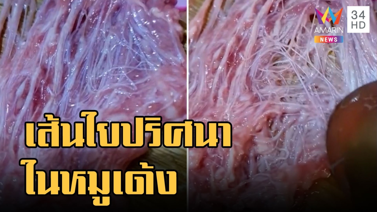 ลูกค้าผวา! เส้นสีขาวปริศนาในหมูเด้ง ชาวเน็ตบอกอาจเป็นพังผืด