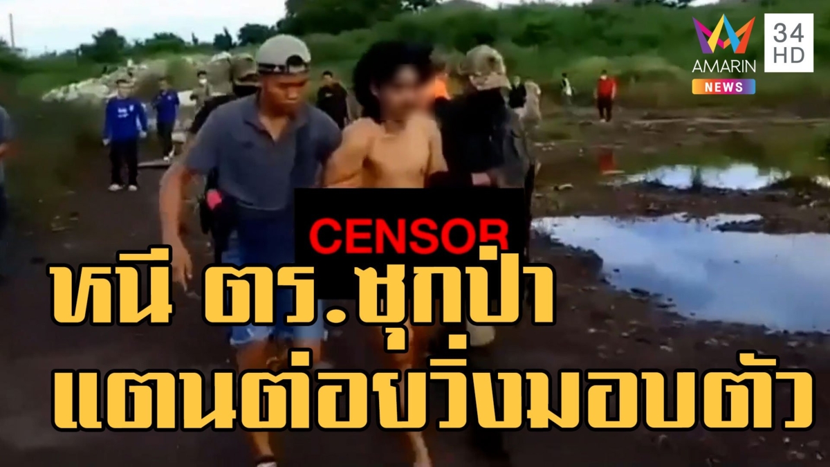 ผู้ต้องหาวิ่งหนี ตร.ซุกในป่า ออกมามอบตัวเองเพราะโดนแตนต่อย