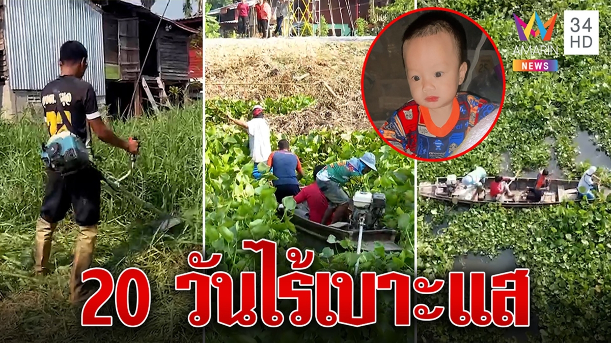 ระดมคนตัดป่าหญ้า - ผักตบชวาหาเบาะแส "น้องต่อ"