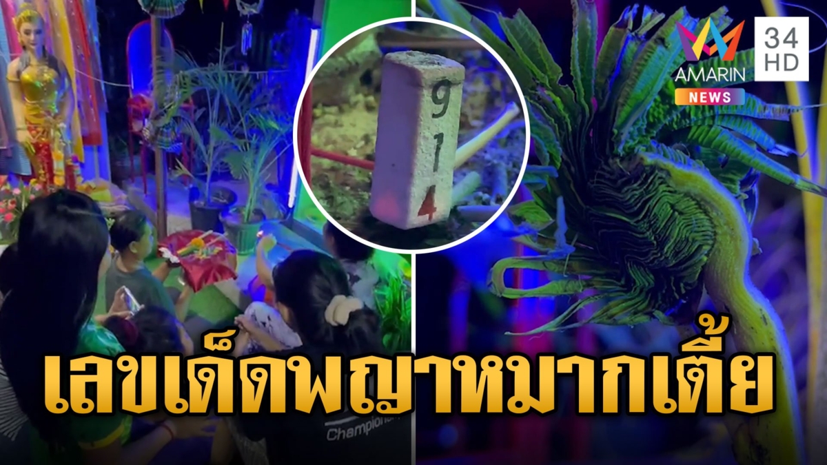 งวดที่แล้วเฮทั้งหมู่บ้าน ชาวบ้านแห่ขอโชค 'พญาหมากเตี้ย'