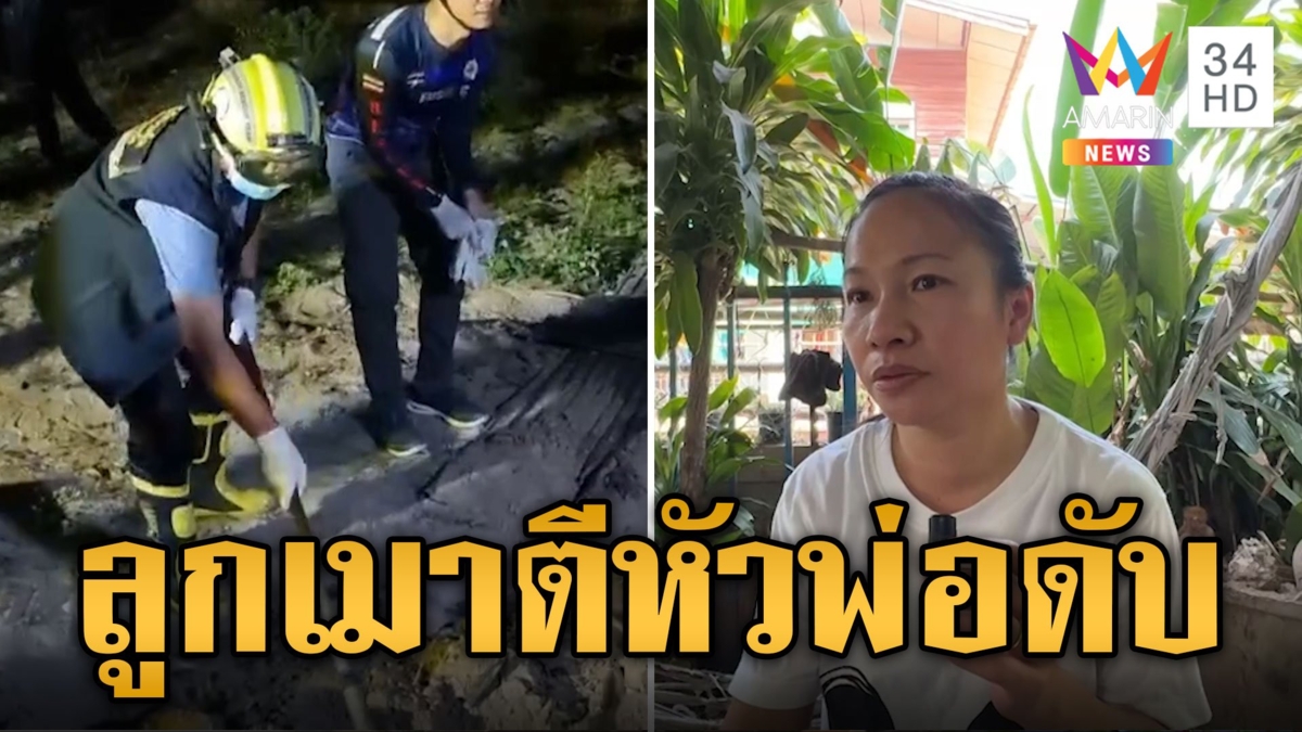 สลด! ลูกเมาคลั่งคว้าไม้ตีหัวพ่อ ขุดดินฝังร่างอำพราง