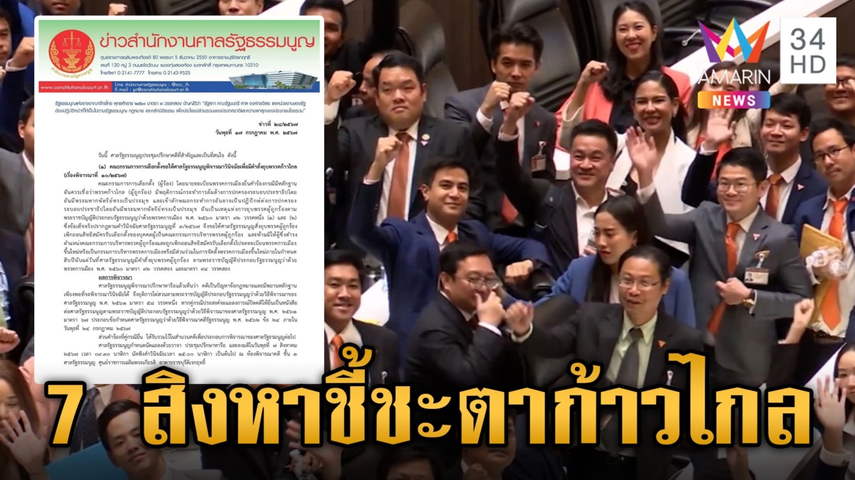 ก้าวไกลออยู่หรือไป? 7 ส.ค. นี้รู้เรื่อง ศาล รธน. นัดชี้ชะตาคดียุบพรรค