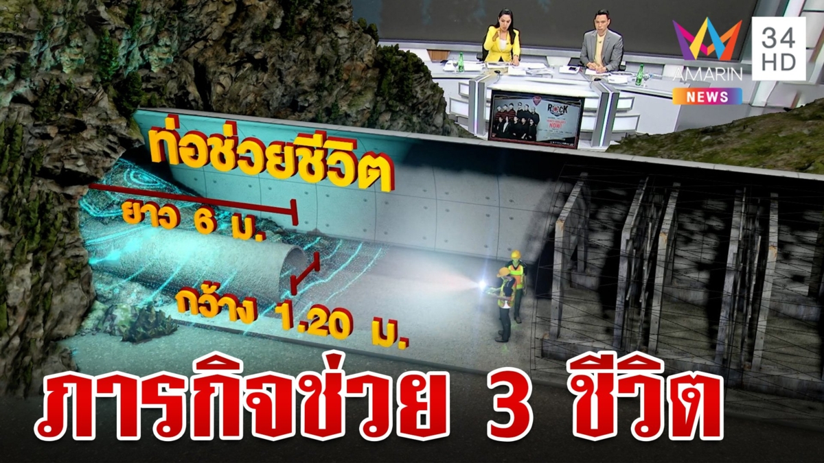 เปิดแผนกู้ชีพ 3 ชีวิตติดอุโมงค์ดินถล่ม สอดท่ออากาศเร่งช่วยเหลือ