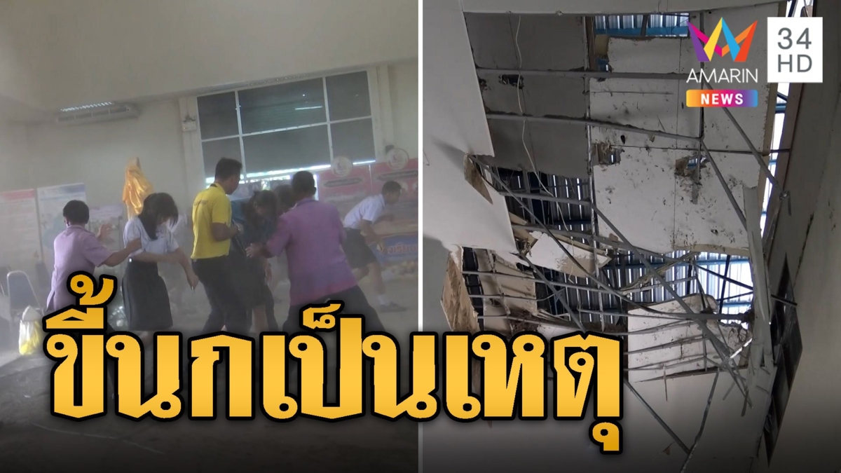 ขี้นกพิราบสะสม! ทำฝ้าถล่ม รับไม่ไหวพังทั้งแถบ