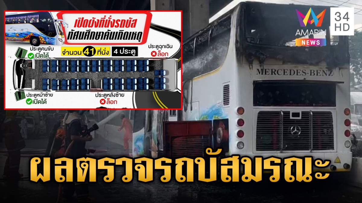 เปิดผังที่นั่งรถบัสทัศนศึกษา พฐ. เผยผลตรวจพบติดแก๊ส 10 ถัง