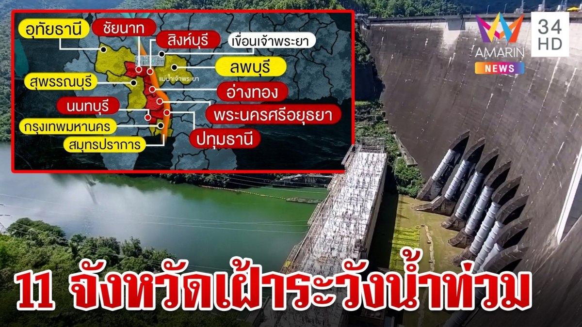 ลำพูนน้ำท่วมหนัก เตือน 11 จังหวัดท้ายเขื่อนเจ้าพระยาเฝ้าระวัง