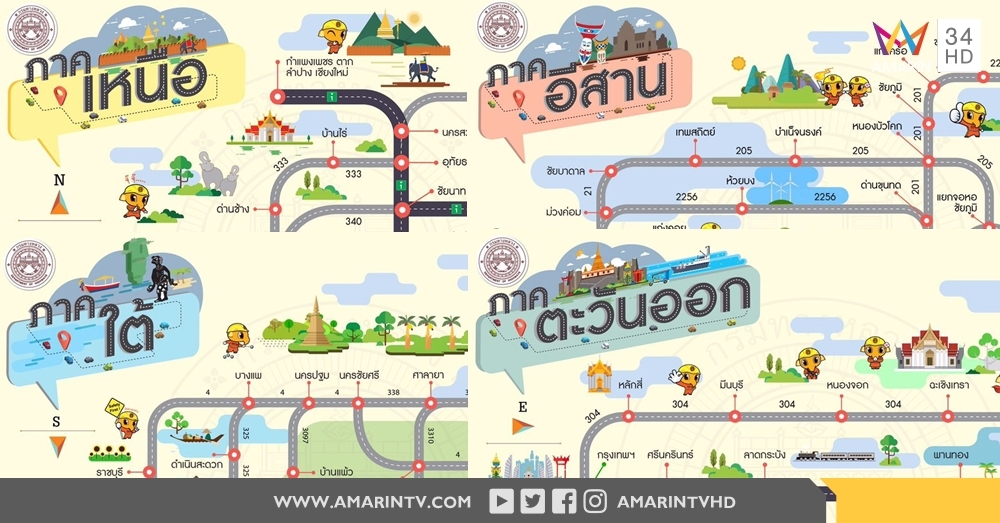 แจกฟรี !!! แผนที่เลี่ยงเส้นทางรถติดในแต่ละภาค เป็นแบบภาพกราฟฟิกเข้าใจง๊ายง่าย