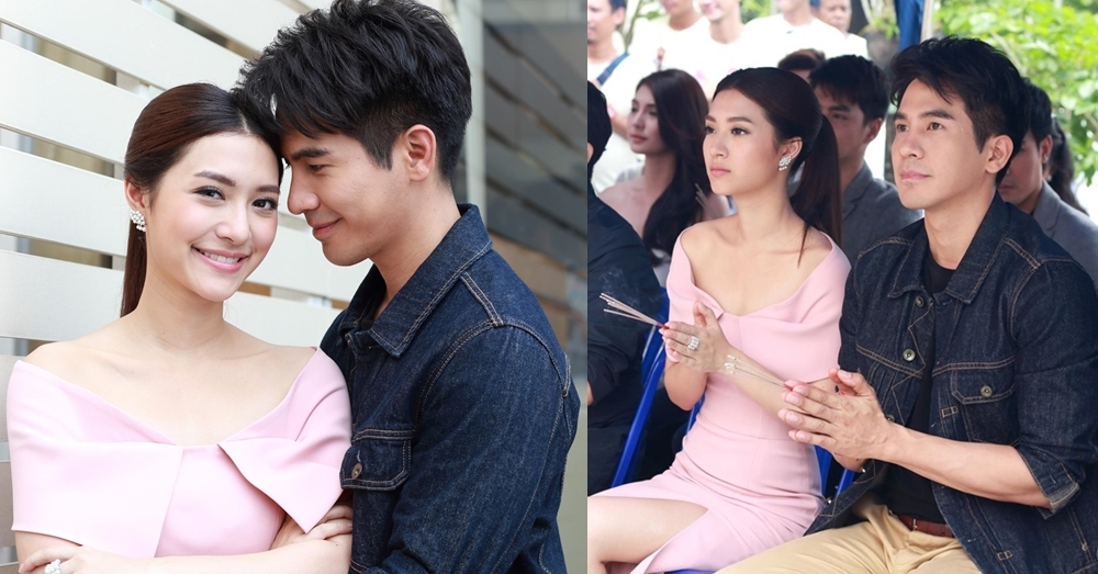 ลมพัดหวนคู่จิ้น 'โป๊ป-มิว' ส่องความตะมุตะมิ ในงานบวงสรวง 'พ่อยุ่งลุงไม่ว่าง'
