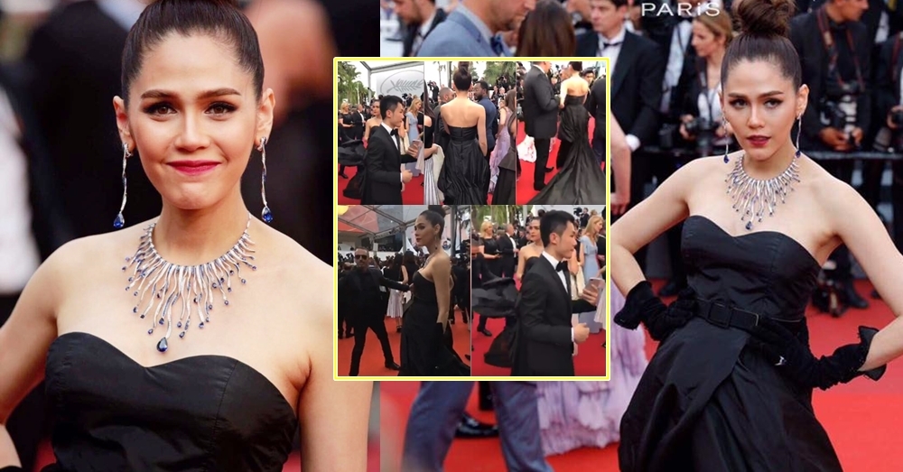 สตรองสมเป็นซุปเปอร์มัม! 'ชมพู่' ยิ้มสู้ฝ่าฝูงชนหลั่งไหลผิดคิว บนพรมแดงคานส์วันที่2