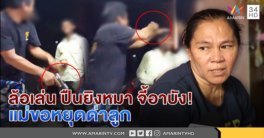 แค่ล้อเล่น ปืนยิงหมาจี้หัวอาบัง! แม่ป้องลูก ขอหยุดด่า รับเตลิดหนี กลัวคนประณาม (คลิป)