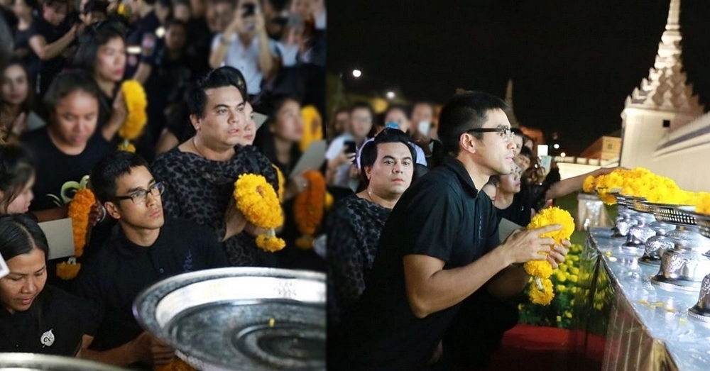 'ณเดชน์ คูกิมิยะ' นำมาลัยดอกดาวเรือง ถวายสักการะพระบรมฉายาลักษณ์ ร.9