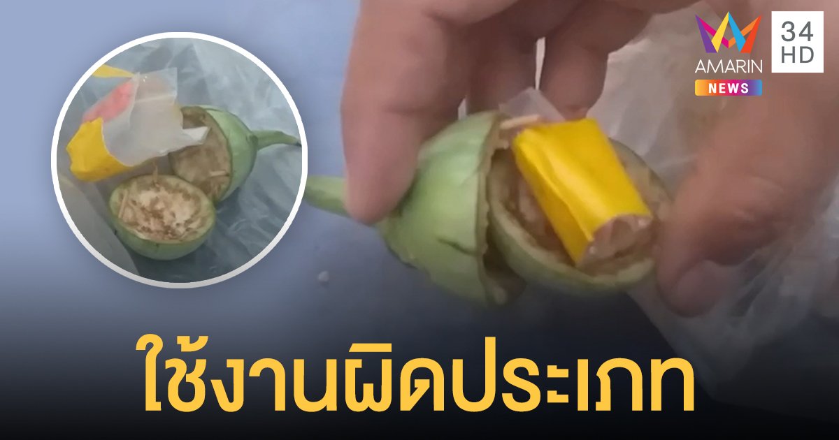 หนุ่มเมียนมาทำตัวเลิกลั่ก ตร.ค้นตัวเจอเต็มๆ ยาบ้า-ยาไอซ์ ซุกเนียนใน มะเขือเปราะ