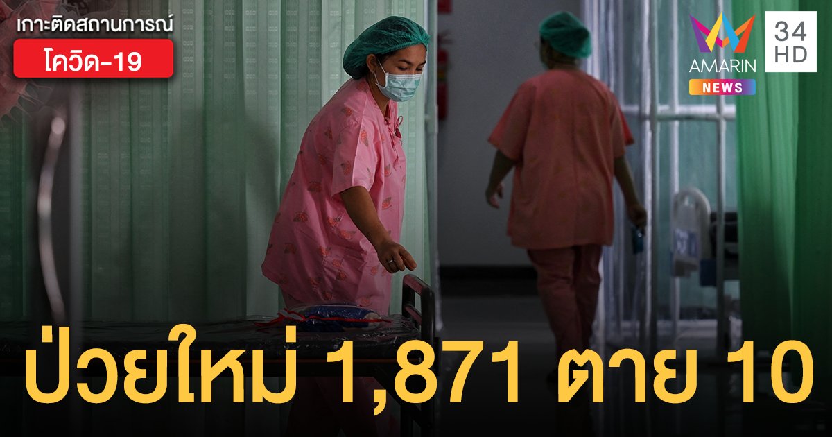 แผ่วลงมานิด! โควิดวันนี้ (29 เม.ย.) ป่วยใหม่ 1,871 ราย เสียชีวิตยังสูง เพิ่มอีก 10 ราย