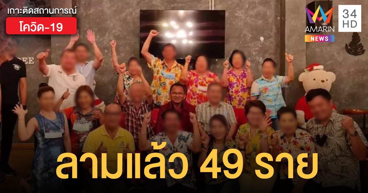 คลัสเตอร์คาเฟ่ เดอทรี ที่จัดงานรดน้ำดำหัว สมศักดิ์ เทพสุทิน ลามแล้ว 49 ราย