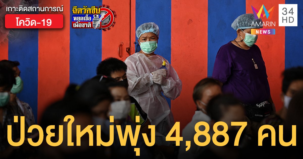 สูงสุดเป็นประวัติการณ์! โควิดวันนี้ (13 พ.ค.) ป่วยใหม่พุ่ง 4,887 ราย รวมในเรือนจำ ตายอีก 32 คน