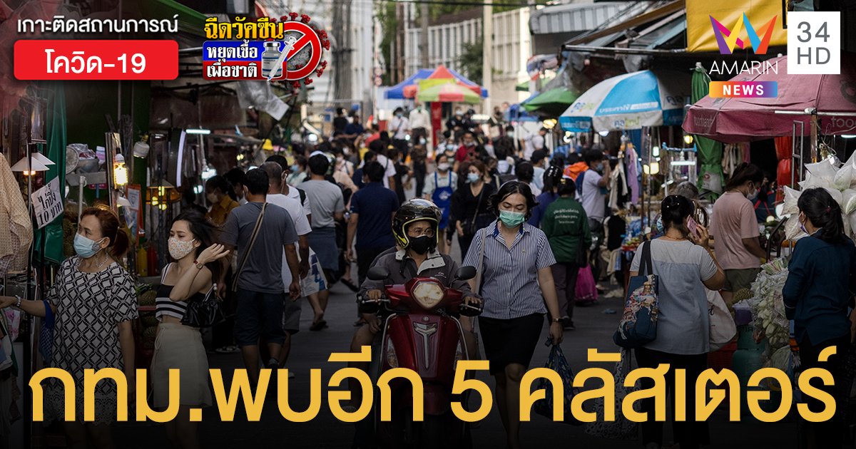 โควิดกรุงเทพ พบอีก 5 คลัสเตอร์ใหม่  ติดเชื้อรวม 121 คน