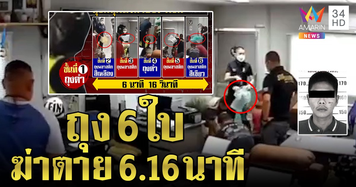 ลำดับพฤติกรรมอำมหิต ผู้กำกับโจ้ “แก๊ง 05” ถุง 6 ใบ คลุมหัวผู้ต้องหาขาดใจตาย (คลิป)