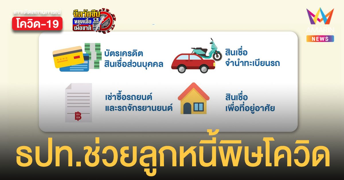 ธปท.ออกมาตรการช่วย ลูกหนี้รายย่อย ครอบคลุมสินเชื่อ 4 ประเภท ยื่นได้ถึง 31 ธ.ค.นี้