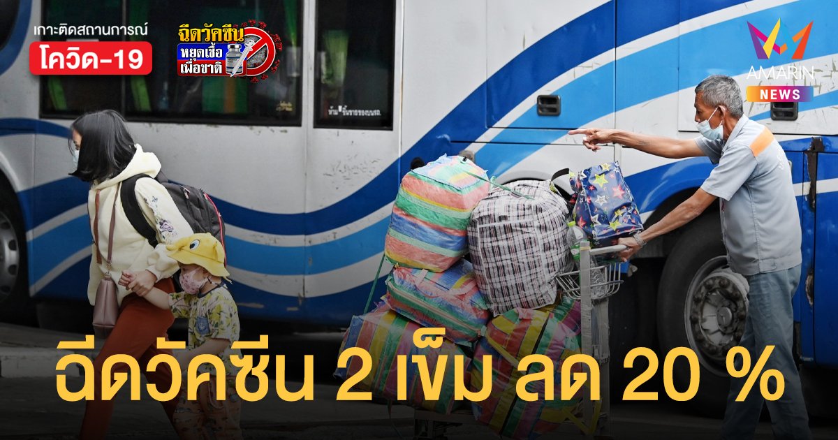 บขส. ลดค่าโดยสาร 20% ให้กับผู้ใช้บริการที่ฉีดวัคซีนป้องกันโควิด ครบ 2 เข็ม